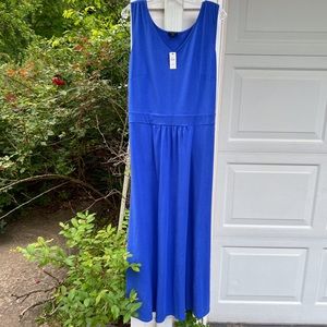 NWT Talbots Pretty Royal Blue V-Neck Sleeveless Maxi Dress